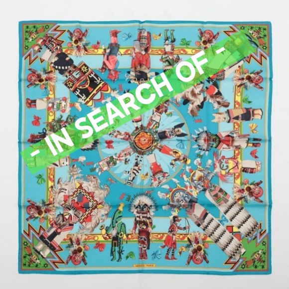 🚫DO NOT BUY🚫 ISO … HERMES Silk Scarf “Kachina” by Kermit Oliver - Picture 1 of 2